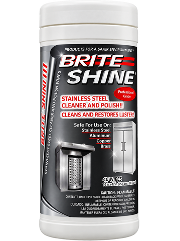 Brite Shine Stainless Steel Cleaner and Polish Wipes P/N: 21-0019