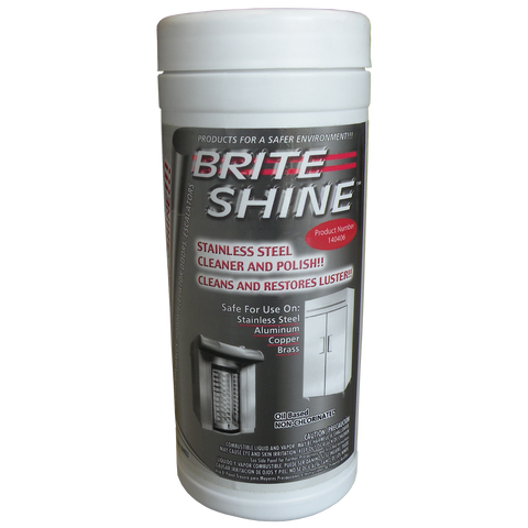 Brite Shine Stainless Steel Cleaner and Polish Wipes P/N: 21-0019